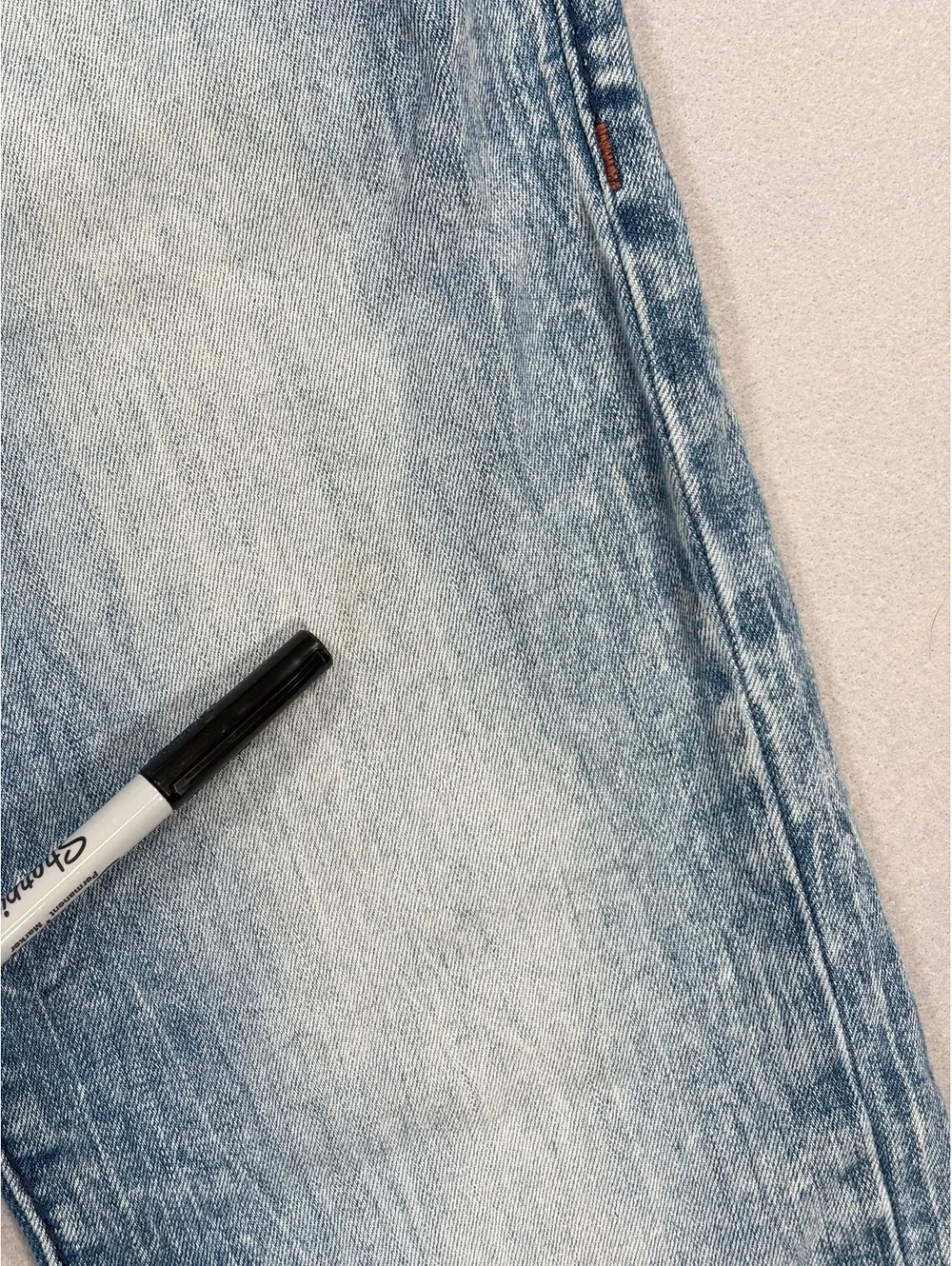 True Religion Ricky Acid Wash Straight Leg Jeans 30x33 Horseshoe Flap Pockets